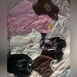 Y2k teens baby tee and dress bundle